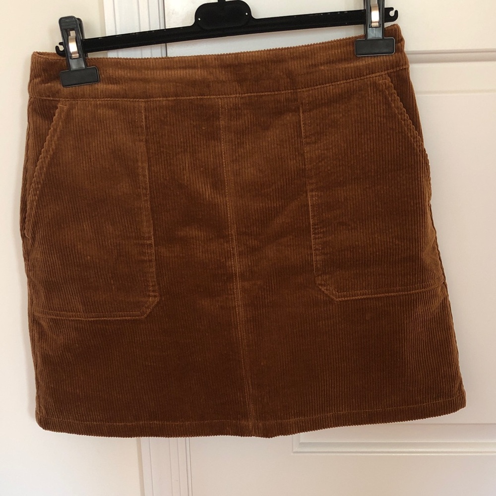 Boden Women’s Satin-Lined skirt— Copper Brown corduroy